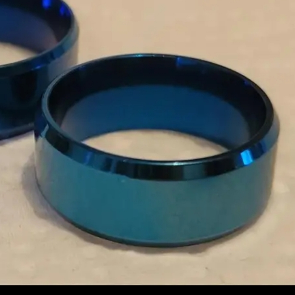 New Stainless Steel 8mm Blue band band ring most sizes available